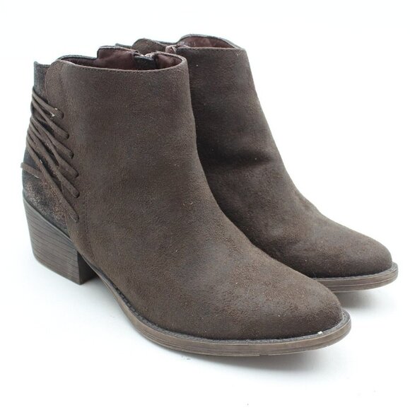 Volatile Brown Faux Suede Ankle Booties - Picture 1 of 11
